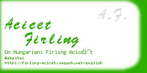 acicet firling business card